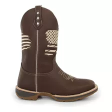 Bota Botina Texana Country Em Couro Legitimo Solado Jump