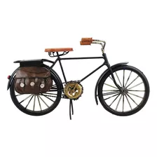 Miniatura Bicicleta Preta Bolsas Estilo Retrô Vintage