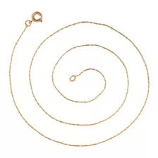 Cadena Oro 18k Lam Tejido Italiano Calidad Premium 45cm Moda