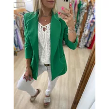 Blazer Saco Largo Lima Naranja Blanco Mujer The Big Shop