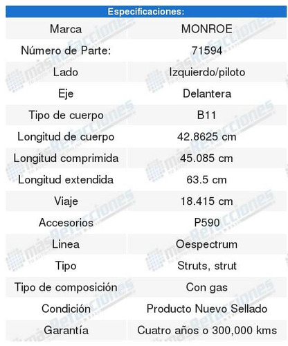 Ford Escape 08-12 4 Amortiguadores Oespectrum Oespectrum Foto 4