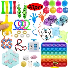 40 Unidades De Brinquedo Poppet Fidget, Colorido Pop It, Kit