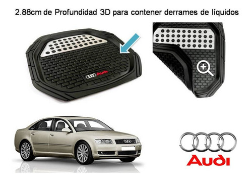 Tapetes 4 Piezas Charola 3d Logo Audi A8 2002 2003 2004 2005 Foto 4