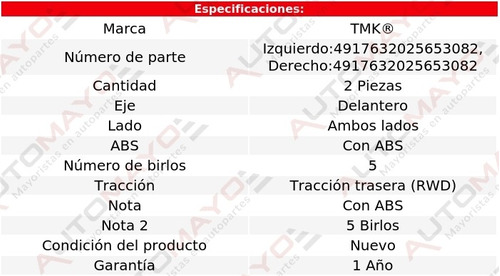 2) Mazas Delanteras Tmk 300 V6 3.6l 2011-2020 Foto 2