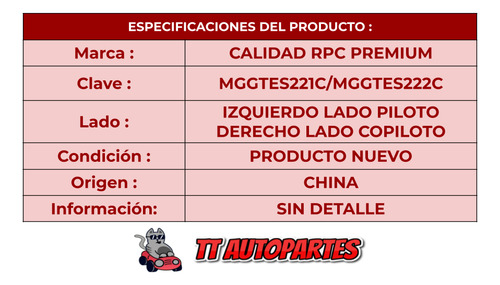 Par Espejo Mg Gt 2022-2023 Elec C/desemp C/direcc 6 Pin Ore Foto 4