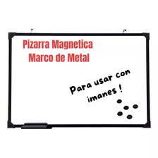 Pizarra Blanca Magnetica 50 X 70 Cm Borde Metalico Negro 