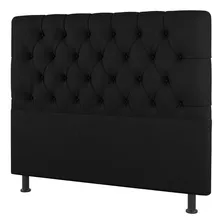 Cabeceira Cama Box Casal Nice 140cm Linho Preto