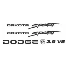 Adesivos Dodge Dakota Sport 3.9 V6 Em Preto Kit Completo 01