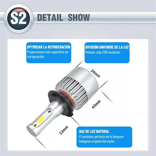 Kit De Faros Led De 8000 Lm De Haz Alto Y Bajo/niebla Para F Foto 4