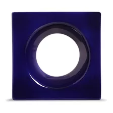 Cobogó Vazado Em Cerâmica Azul Rings P/ Construção 19,5 Cm
