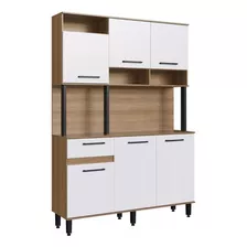 Mueble Aparador Cocina 6 Puertas 1 Cajón Estantes Rustika