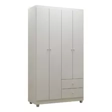 Guarda-roupa Ajl Louise Cor Branco De Mdp Com 4 Portas De Dobradiças