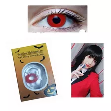 Lentes De Contacto Color Rojo Sangre Halloween Terror Bruja 