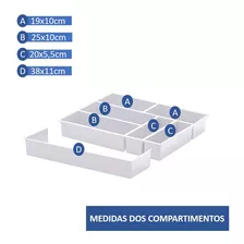 Organizador Talheres C/ Extensor Branco 40x33x6,5 Paramount