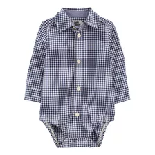 Body De Algodón, Tipo Camisa Diseño A Cuadros Oshkosh 1o8