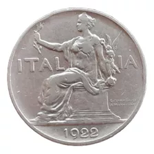 Moeda Itália 1 Lira 1922 Vitório Emanuelle 3 Frete 10, 00