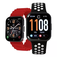 Smartwatch Champion Relógio Inteligênte Troca Pulseira Ch500 Cor Da Caixa Preto Cor Da Pulseira Preto-vermelho Cor Do Bisel Preto