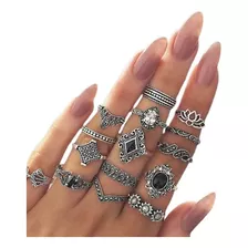 Set De Anillos De Mujer Midi Estilo Boho Chic