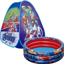 Barraca Heroes Azul Menino Piscina 200 Litros Homem Aranha