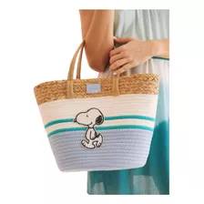 Bolsa De Playa Snoopy Peanuts Cuerdas Algodón