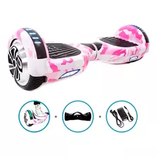 Hoverboard Original Skate Elétrico 6.5 Rosa Camuflado Led 