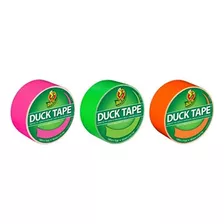 Combo De Cinta Adhesiva Duck Brand Color Neon, Paquete De 3,