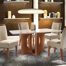 Conjunto Mesa De Jantar 4 Cadeiras Firenze Chanfro Hfwt