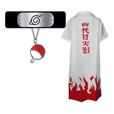 Cosplay Naruto Minato Manto Yondaime Hokage + Colar Bandana