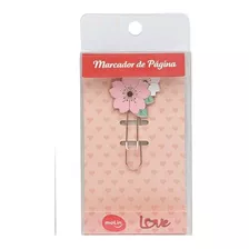 Marcador De Página Love Flower Rosa/branco Blister 1un Molin