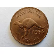 Moneda Australia One Penny 1959 Canguro (x1301