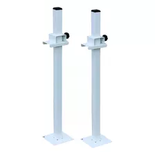 Suporte P/ Régua Pedreiro Em Metal Branco Regulável 6 Peças