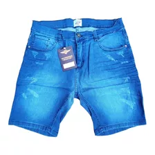 Bermuda Jean Hombre Elastizada No Name Blue Grind Gastada