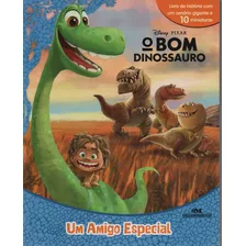 Livro O Bom Dinossauro + 10 Miniaturas Dos Personagens + Cenário Gigante Original Disney Pixar