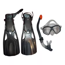 Set De Natacion Snorkel Gafa Respirador Y Aletas Para Adulto