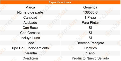 Espejo Nissan Note 14_15 Generica Foto 7