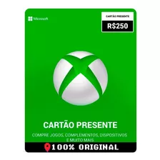 Card Crédito Gift R$250 Reais Saldo Live Xbox 360 One