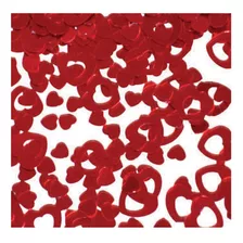 Confetti Metalizado Corazones Rojo Paquete X 1