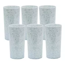 Vasos De Plastico Polipropileno Parece Peltre High Ball 6pz