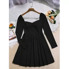 Vestido Negro De Encaje Marca Shein 