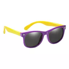 Óculos Infantil Polarizado Amarção Flexível Proteção Uv400 Cor Roxo-amarelo