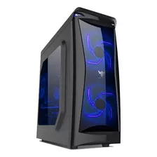 Gabinete Gamer Naxido F300 Negro Cooler Led Azul 4x120mm Negro/azul