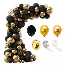  100 Art Arco Organico Negro Y Dorado Cromado Chrome Globo