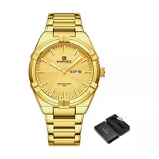 Reloj Naviforce 9218 Dorado Original En Estuche 