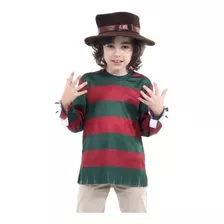 Fantasia Freddy Krueger Infantil Com Camisa E Chapéu