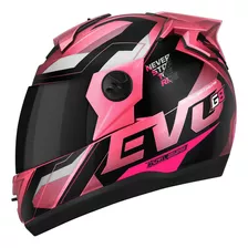 Capacete Mulher Fechado Pro Tork G8 Evo Rosa + Viseira Fumê