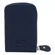 Tarjetero Billetera Organizador Travel Tech Cuero Pu 27768 Color Azul Diseño De La Tela Liso