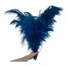 Plumas De Avestruz Palito 100g Decoração Artesanato Colorida Cor Azul-turquesa