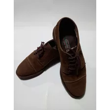 Zapato De Hombre De Vestir, De Cuero Gamuzado, 39, Roble