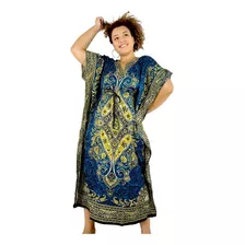 Vestido Kaftan Indiano Longo Plus Size Linha Elegance Gg 132