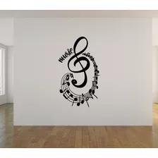 Clave De Sol Música Vinil Decorativo Casa Negocio